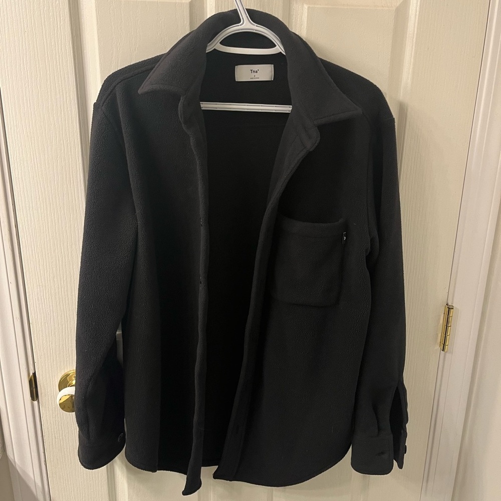 TNA Black Polar Fleece Shirt Jacket